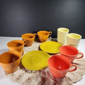 Vintage Melmac Dinnerware & Rainboware Lot of 10 Various Colours Made in Canada